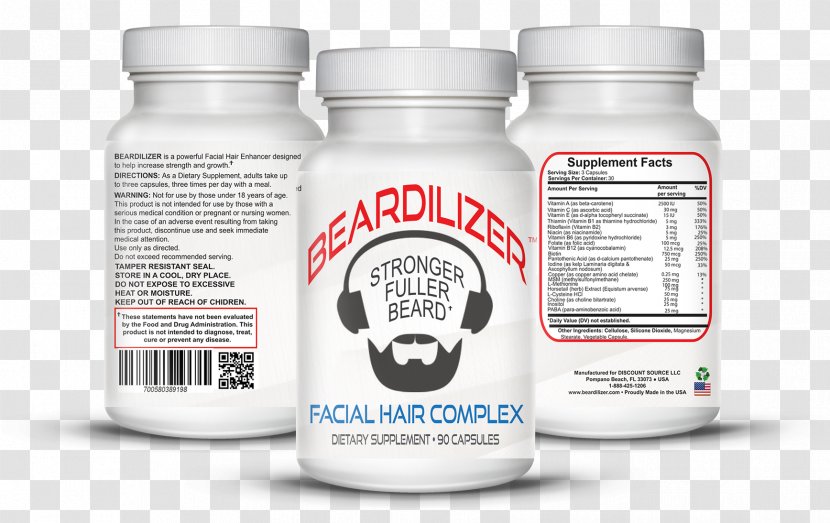 Dietary Supplement Beard Facial Hair Capsule - Mineral Transparent PNG