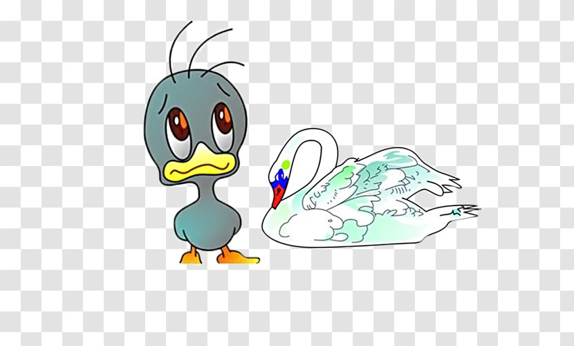 The Ugly Duckling Cygnini Performance Cartoon Illustration - Ducks Geese And Swans - Duckling,Story Book Transparent PNG