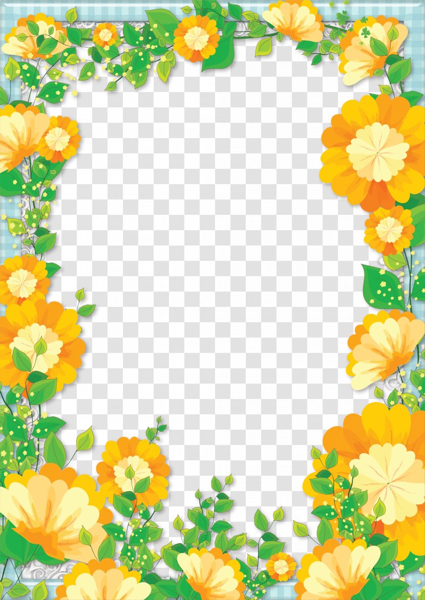 Download Graphic Design - Cut Flowers - Floral Border Transparent PNG