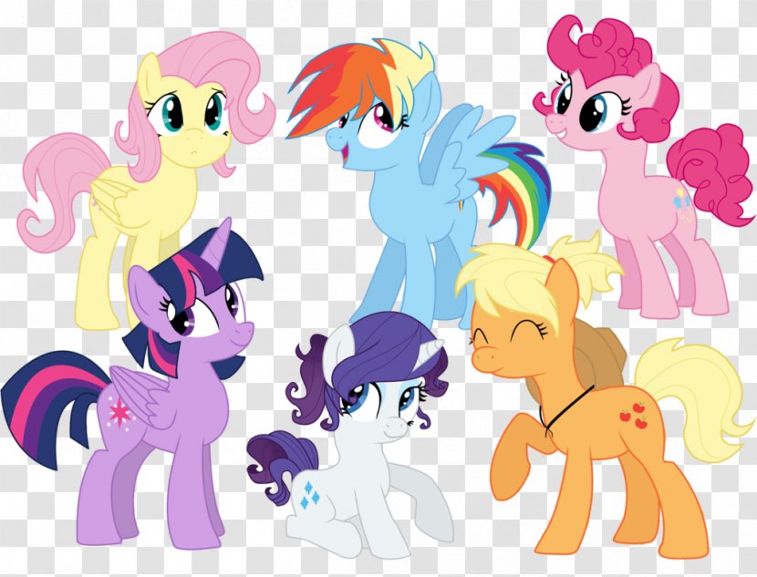 Applejack Twilight Sparkle Pony Rainbow Dash Fluttershy - Silhouette - My Little Transparent PNG