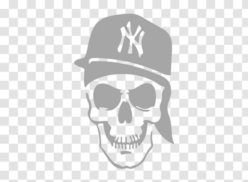 Logos And Uniforms Of The New York Yankees Yankee Stadium Stencil Skull - Bone Transparent PNG