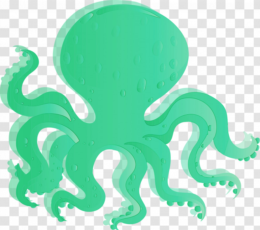 Green Octopus Animal Figure Octopus Giant Pacific Octopus Transparent PNG