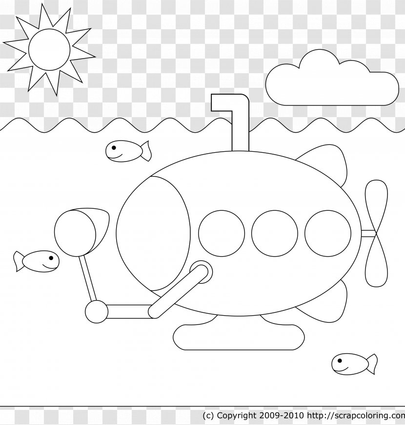 Coloring Book Yellow Submarine Pages For Christmas - Frame - Tree Transparent PNG