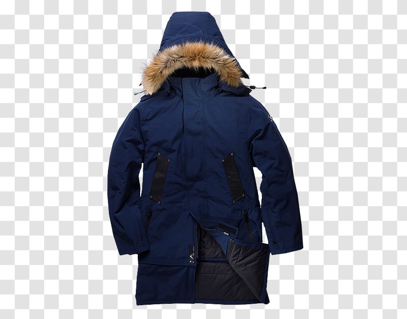 Jacket Parka Overcoat Glove - Blue - Fur With Hood Transparent PNG