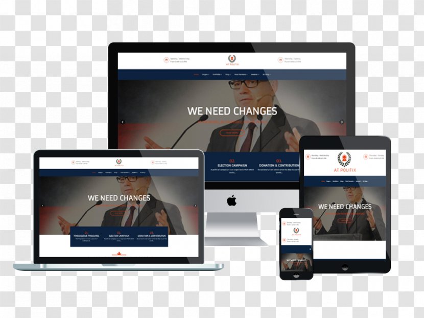 Responsive Web Design WordPress Mockup Mobile Phones Handheld Devices - Multimedia Transparent PNG