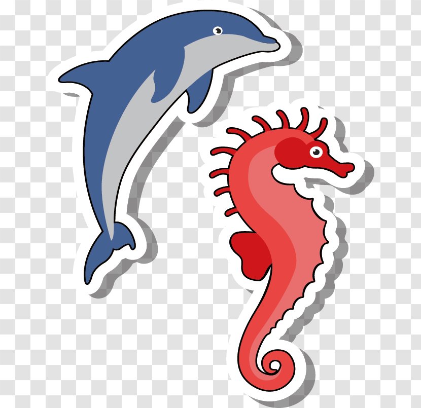 Seahorse Dolphin Cartoon Illustration - Cute Hippocampus Transparent PNG