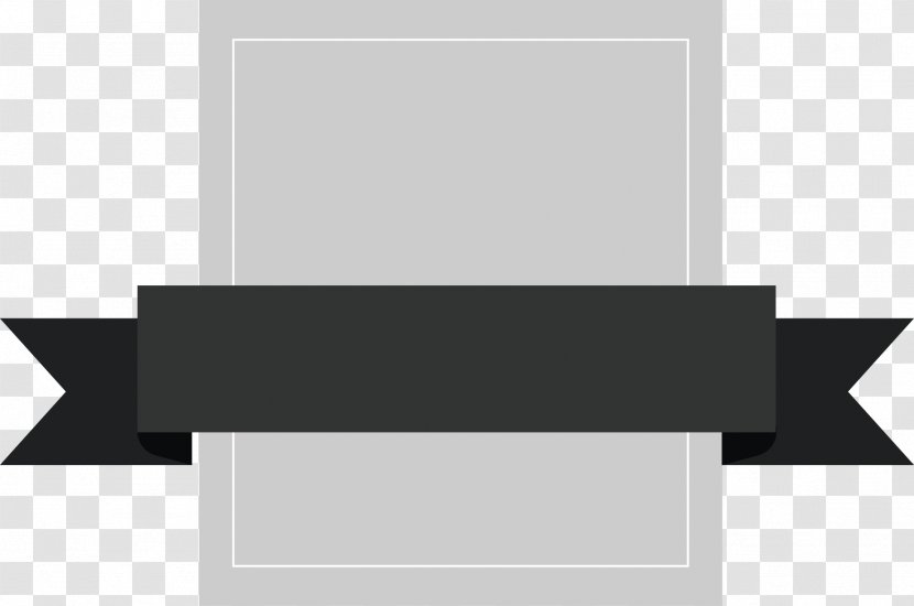 Clip Art Rectangle Image - Furniture - Black Ribbon 512 Transparent PNG