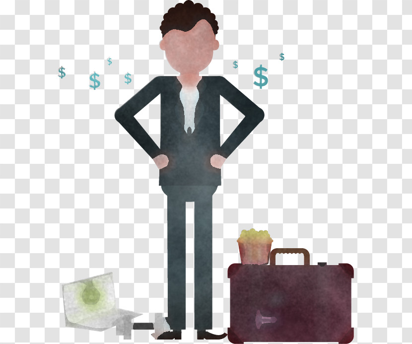 Cartoon Standing Suitcase Baggage Businessperson Transparent PNG