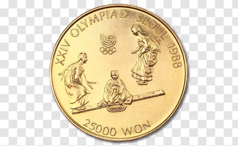 Coin 1988 Summer Olympics Seoul Gold Olympic Games - Money - Korean Currency Penny Transparent PNG
