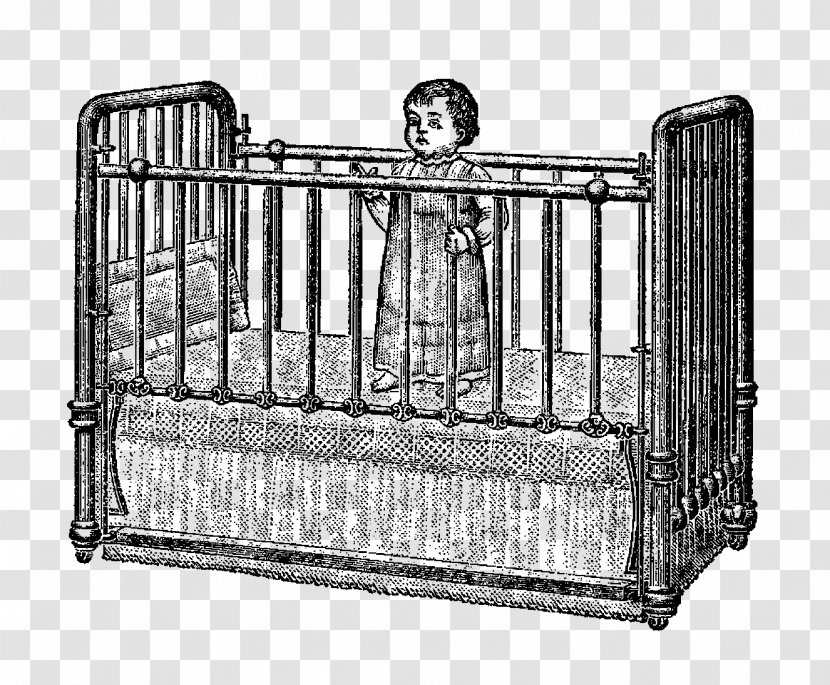 Cots Bed Frame Infant Clip Art - Baby Cradle Transparent PNG