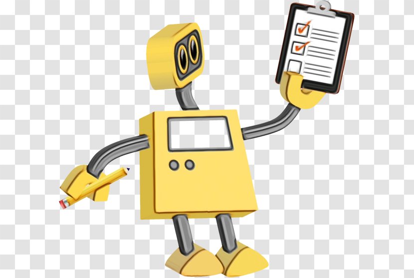 Yellow Line Technology Robot Machine - Wet Ink Transparent PNG