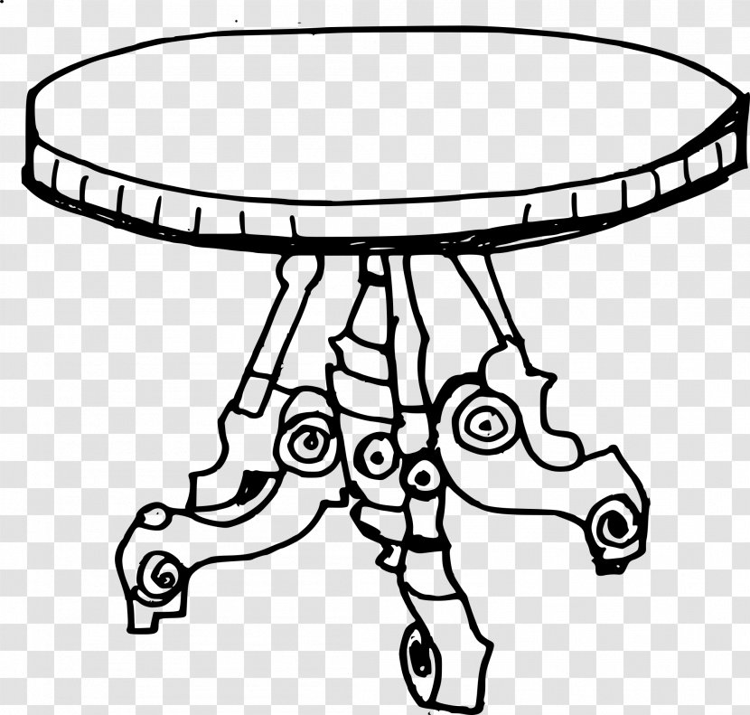Clip Art Line Drawing - Coffee Table - Roulette Transparent PNG