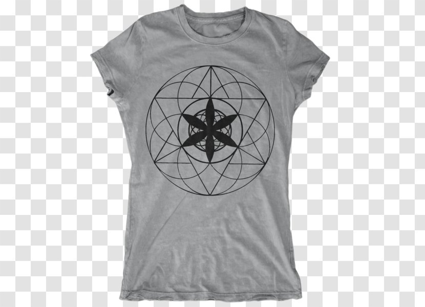 Printed T-shirt Top Sleeve - Active Shirt - Sacred Geometry Transparent PNG