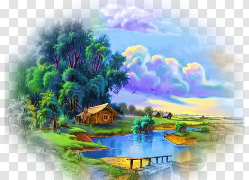Coloring Book Landscape Nature Painting Transparent PNG