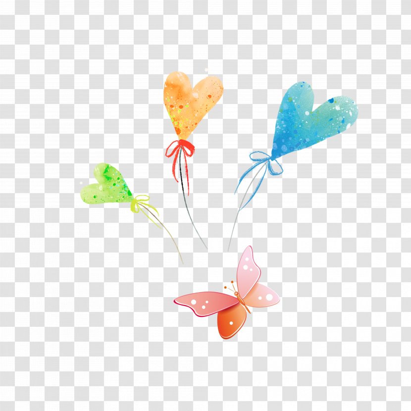 Butterfly Heart Pattern Transparent PNG