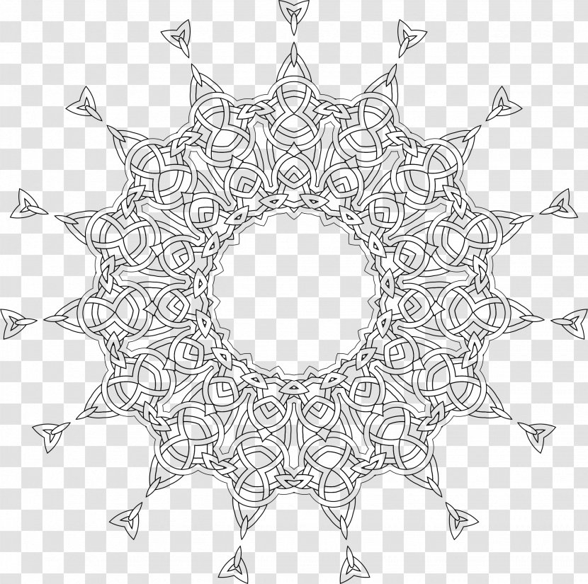 White Circle Point - Leaf - Celtic Style Transparent PNG