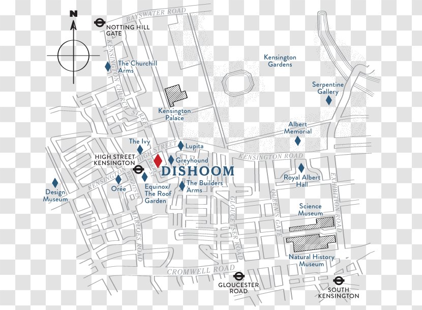 Dishoom Kensington High Street Covent Garden Map Drawing - Structure - Taj Mahal Night Club Transparent PNG