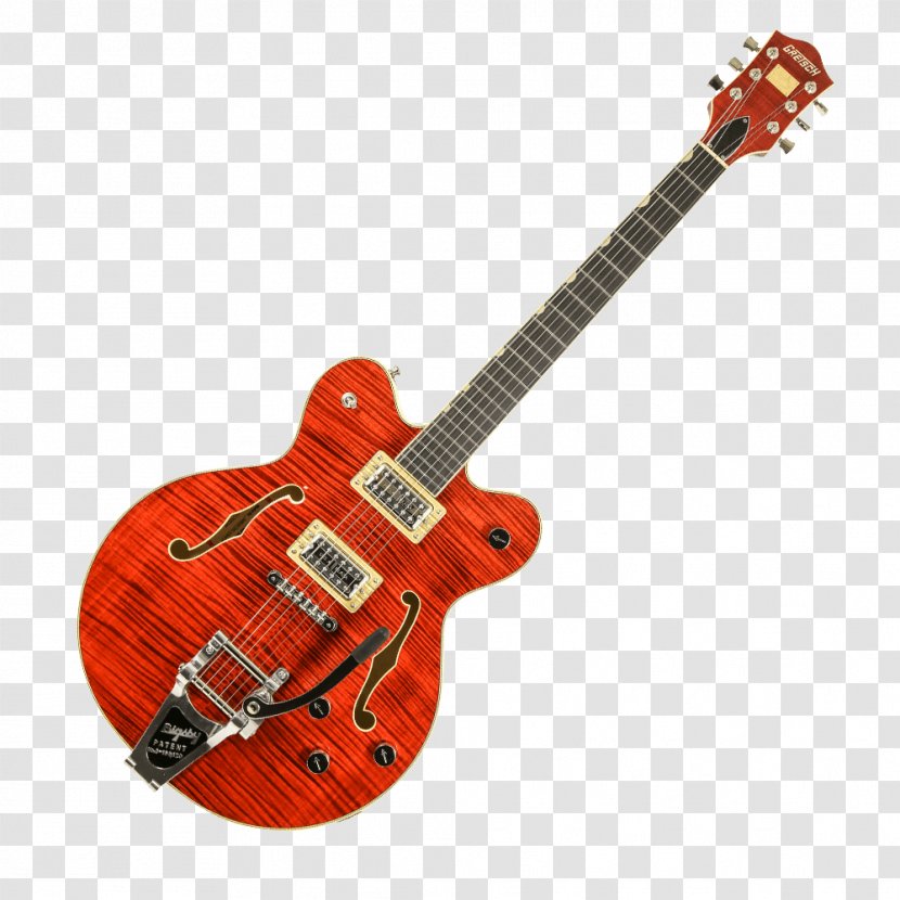 Gretsch Electric Guitar Semi-acoustic Bigsby Vibrato Tailpiece Pickup - Musical Instrument Transparent PNG