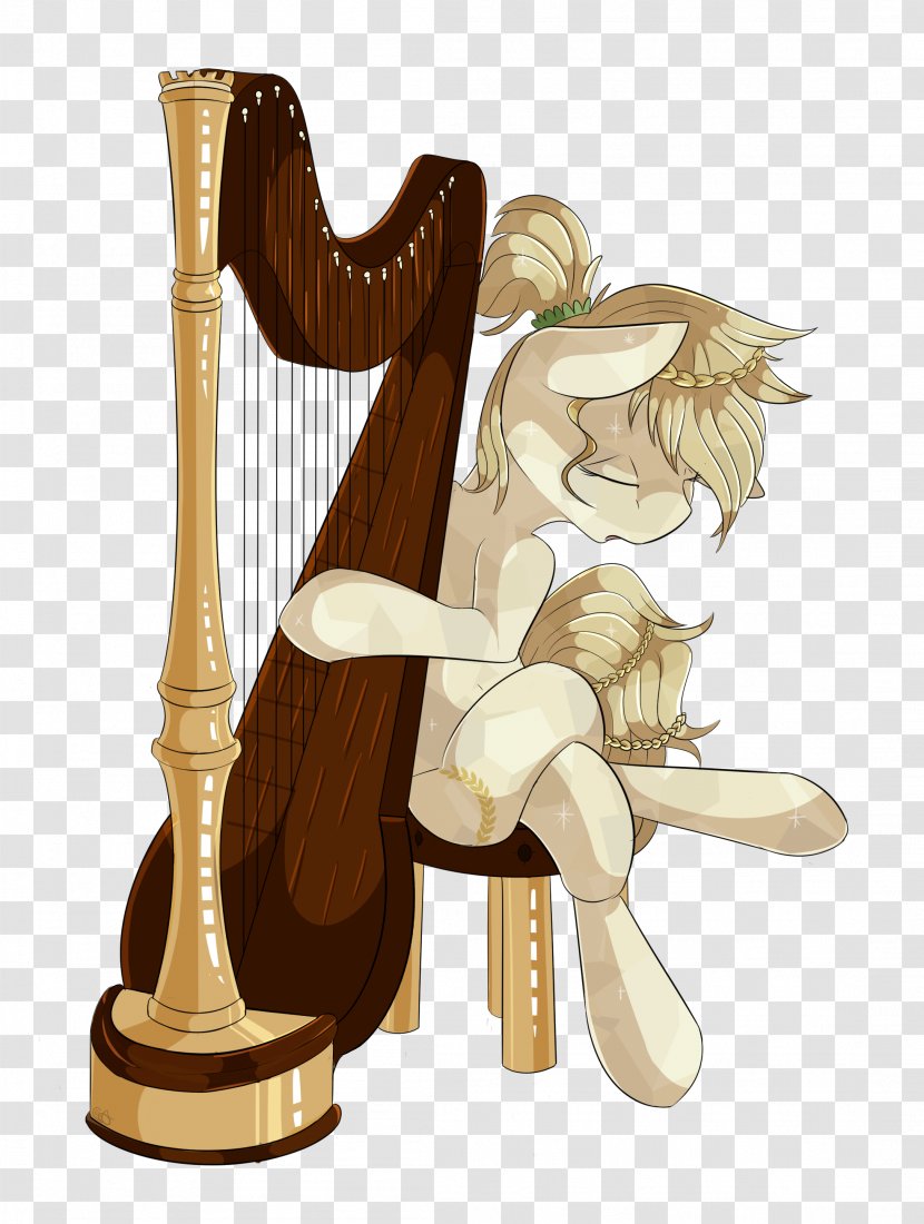 Musical Instruments Plucked String Instrument Cartoon - Silhouette - Harp Transparent PNG