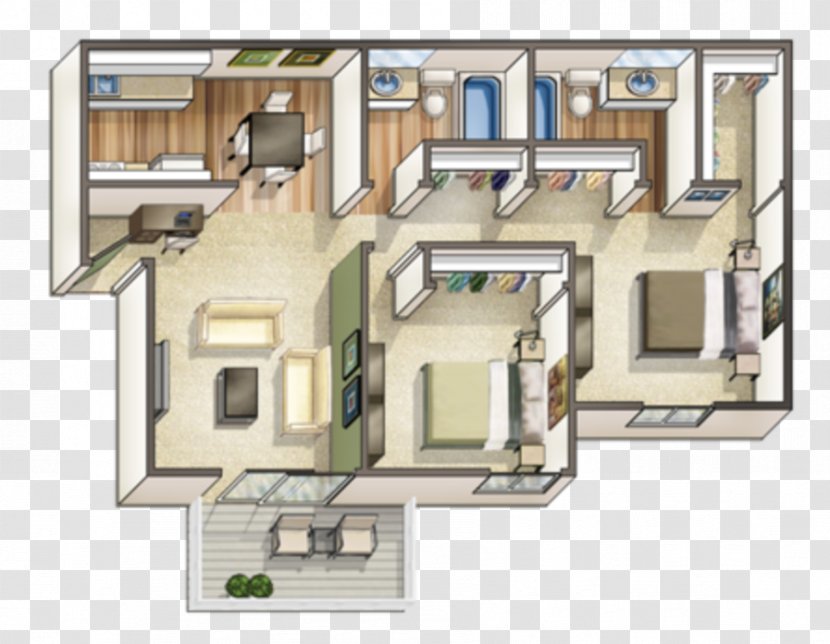 2D Geometric Model Floor Plan House Architecture Facade - Balcony Transparent PNG