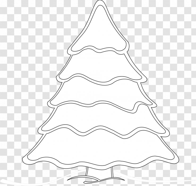 Christmas Tree Black And White Clip Art - Ornament Transparent PNG