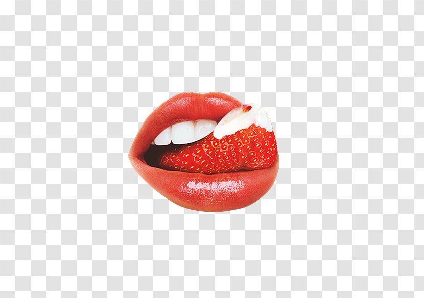 Lip Mouth YouTube Herpes Labialis - Cartoon - Creative Strawberry Lips Transparent PNG