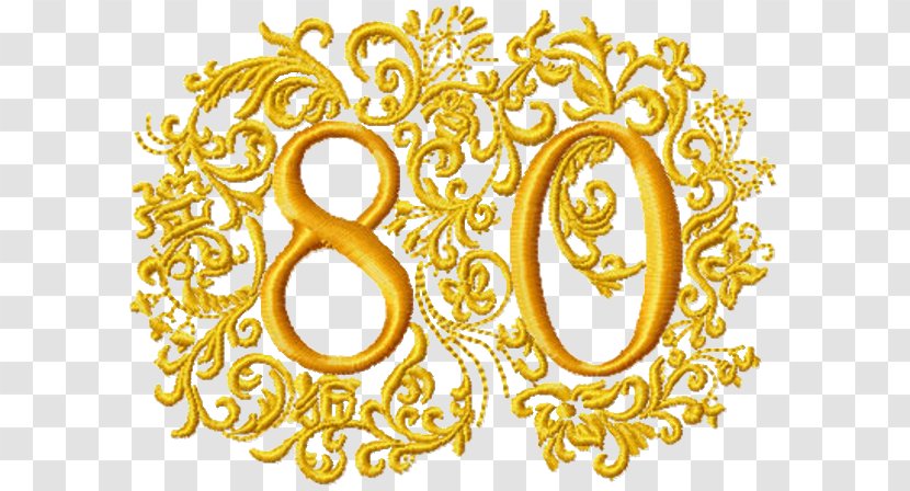 Anniversary Pattern - Yellow - 80th Transparent PNG
