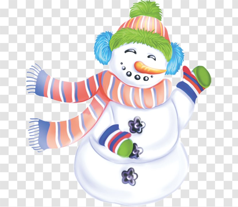 Snowman Cartoon Winter Illustration - Animal Figure - Free Hand-painted Color Pull Material Transparent PNG