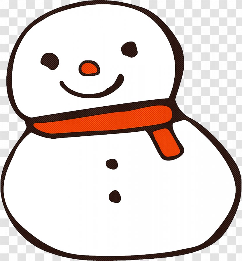 Snowman - Facial Expression - Line Art Smile Transparent PNG