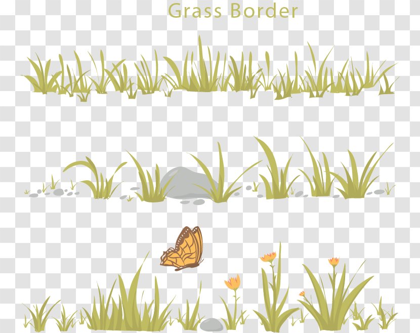 Butterfly Euclidean Vector Clip Art - Grasses - Grass Borders Transparent PNG