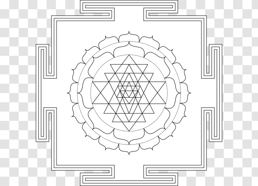 Sri Yantra Symbol Bindu Clip Art - White Transparent PNG