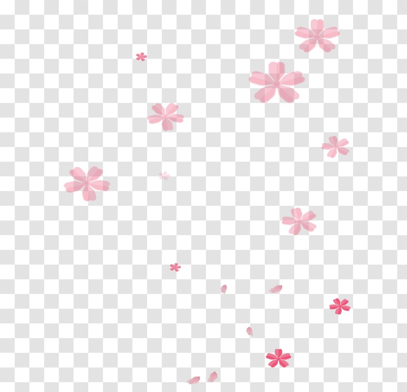 Flower Computer File - Textile - Pink Falling Flowers Transparent PNG