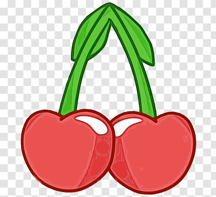 Green Red Cherry Heart Clip Art - Leaf - Love Plant Transparent PNG