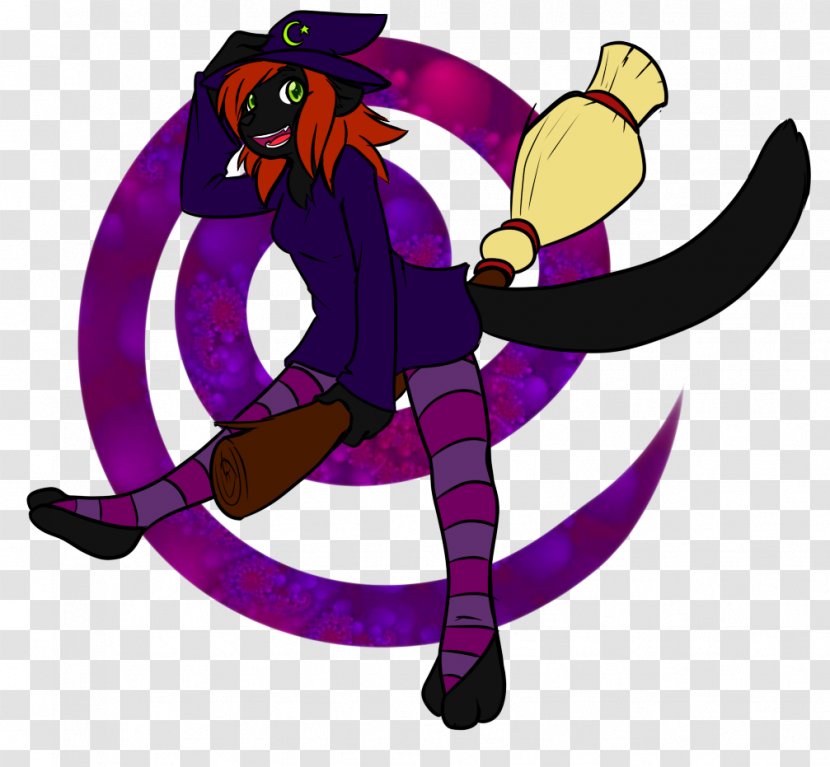 Clip Art Illustration Legendary Creature - Violet - Witch Cat Transparent PNG