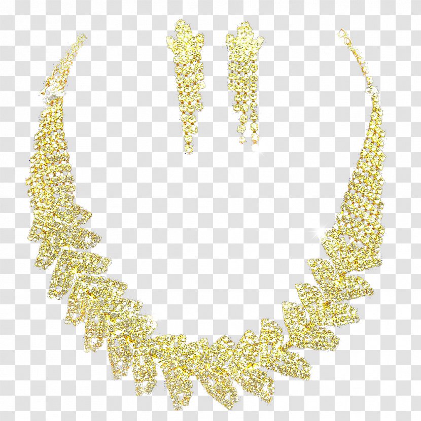 Earring Necklace Jewellery - Collar - Gold Transparent PNG