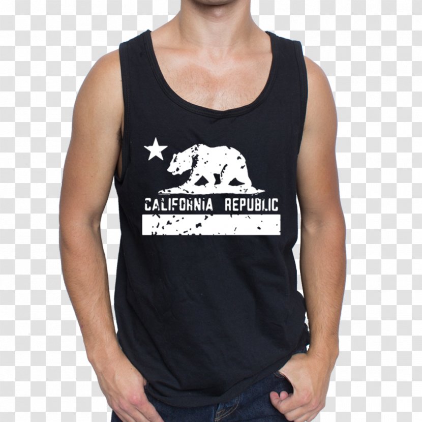 T-shirt California Republic Hoodie Sleeveless Shirt - Outerwear - Silhouette Color Transparent PNG