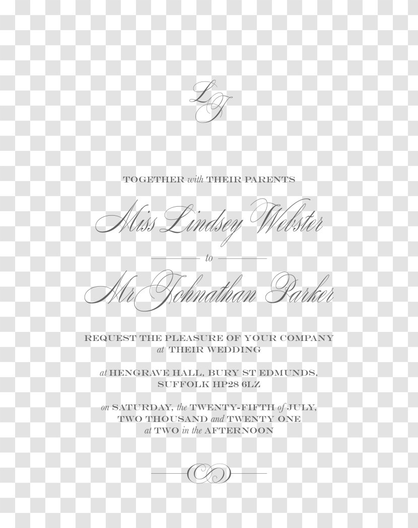 Wedding Invitation Calligraphy Font Line - Black - Luxury Transparent PNG