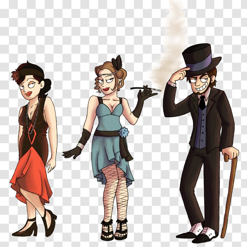 1920s Roaring Twenties Cartoon Drawing - Watercolor - Animation Transparent PNG