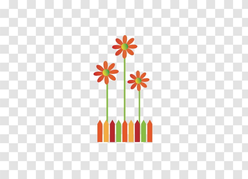 Download Illustration - Tree - Fence In Flowers Transparent PNG