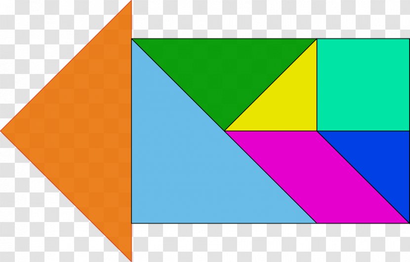 Jigsaw Puzzle Tangram Shape - Left Arrow Color Composition Transparent PNG