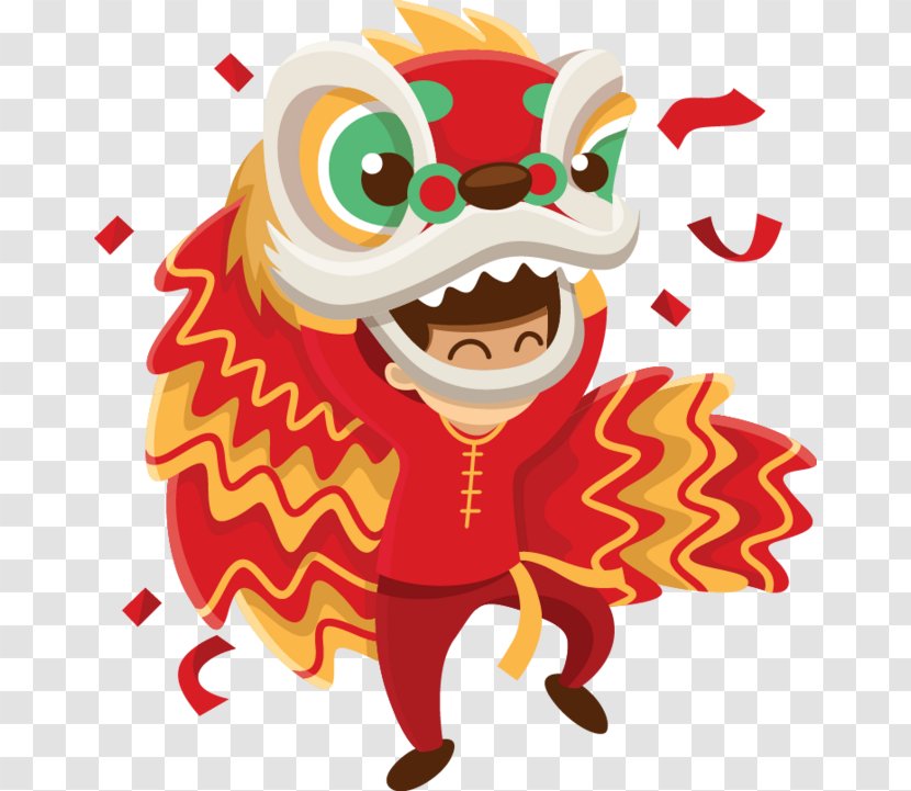 Lion Dance Performance Chinese New Year - Cartoon - Boy Elements Transparent PNG