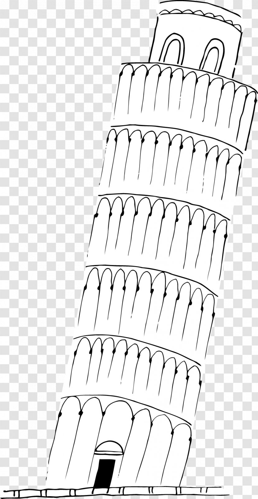 Drawing Line Art Monochrome Point Angle - Text - Leaning Tower Of Pisa Transparent PNG