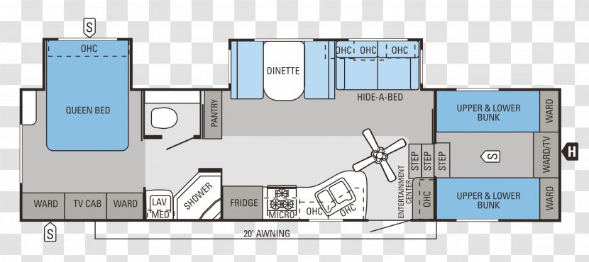 Campervans Fifth Wheel Coupling Caravan Floor Plan Bunk Bed - Area - House Transparent PNG