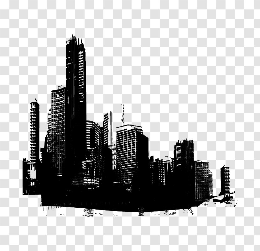 Skyline City - Blackandwhite - Tower Block Transparent PNG