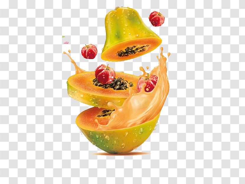 Juice Soft Drink Fruit Salad - Diced Papaya Transparent PNG