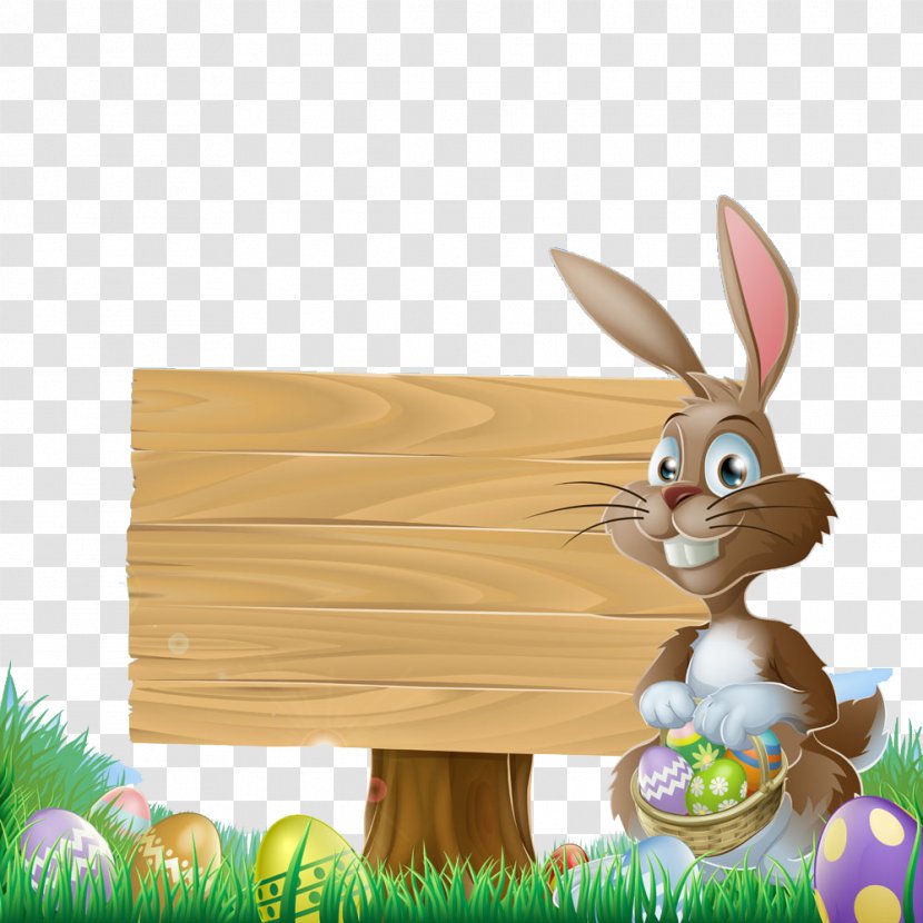 Easter Bunny Rabbit Clip Art - Fotosearch - Wooden Transparent PNG