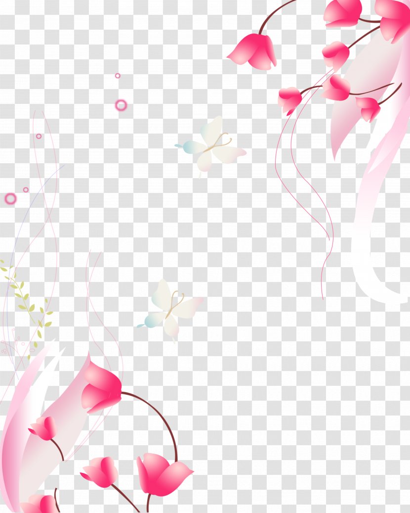 Pink Elegant Wardrobe Door Pattern - Magenta - Petal Transparent PNG