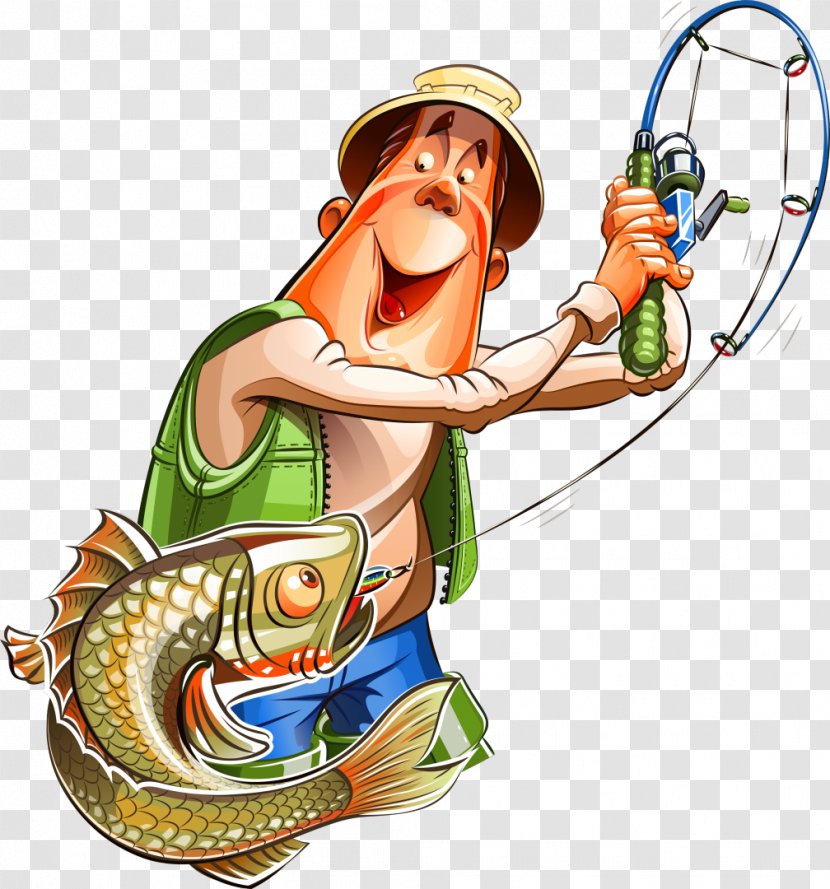 Fishing Cartoon Fisherman Clip Art - Organism - Pole Transparent PNG