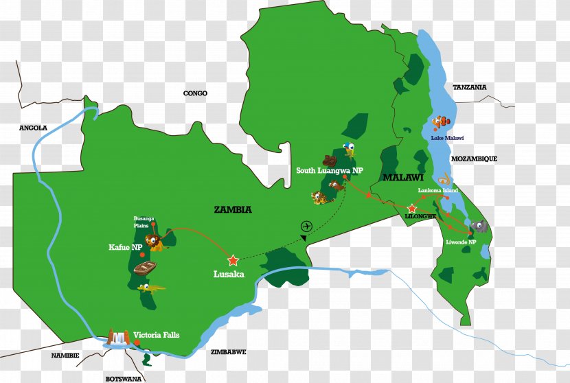 Malawi Zambia Mozambique World Map Transparent PNG