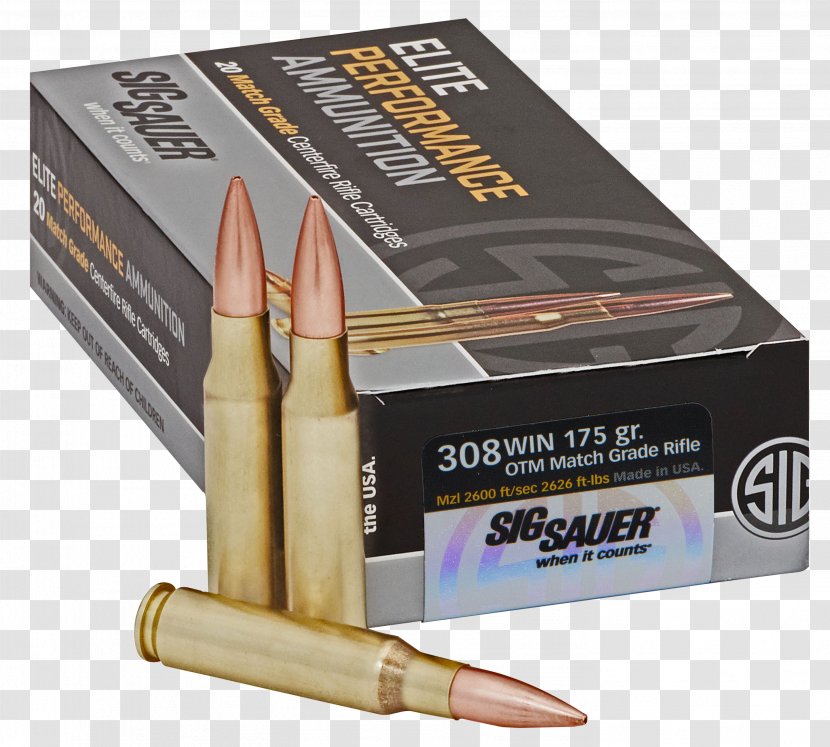 Ammunition .308 Winchester Repeating Arms Company Match Grade Bullet - Cartoon Transparent PNG